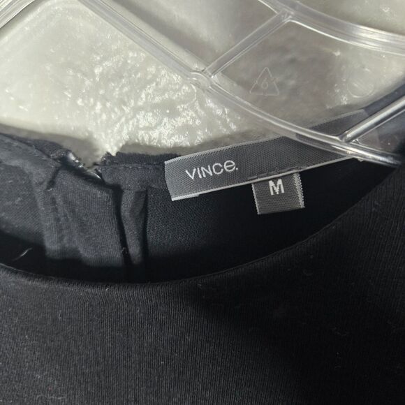 Vince. Sleeveless Knit Stretch Back Zip Sheath Dress Black Women's Size Medium - Picture 4 of 9